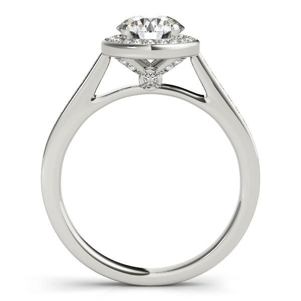 18K White Gold Round Halo Engagement Ring Image 2 Quality Gem LLC Bethel, CT