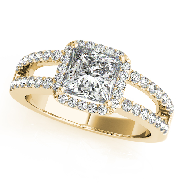 18K Yellow Gold Halo Engagement Ring Knowles Jewelry of Minot Minot, ND