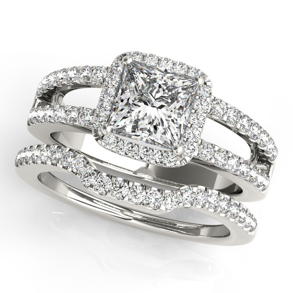 18K White Gold Halo Engagement Ring Image 3 Brax Jewelers Newport Beach, CA