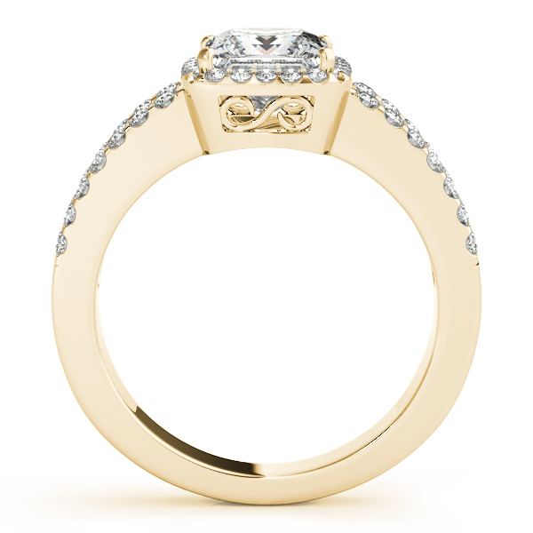 18K Yellow Gold Halo Engagement Ring Image 2 Tena's Fine Diamonds and Jewelry Athens, GA