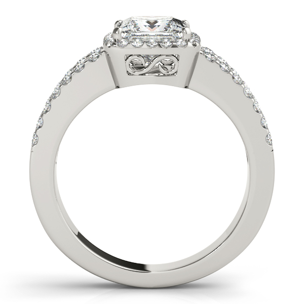 18K White Gold Halo Engagement Ring Image 2 Brax Jewelers Newport Beach, CA