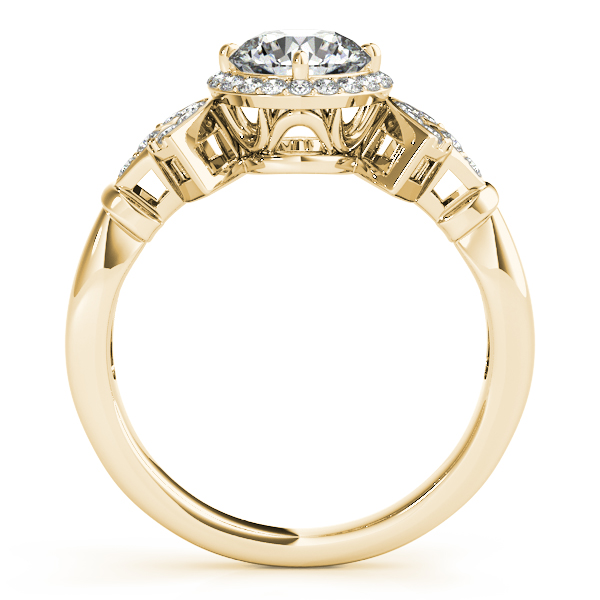 14K Yellow Gold Round Halo Engagement Ring Image 2 Moore Jewelers Laredo, TX