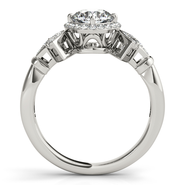 Platinum Round Halo Engagement Ring Image 2 Jae's Jewelers Coral Gables, FL
