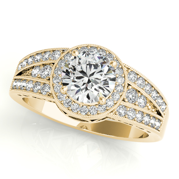14K Yellow Gold Round Halo Engagement Ring Draeb Jewelers Inc Sturgeon Bay, WI
