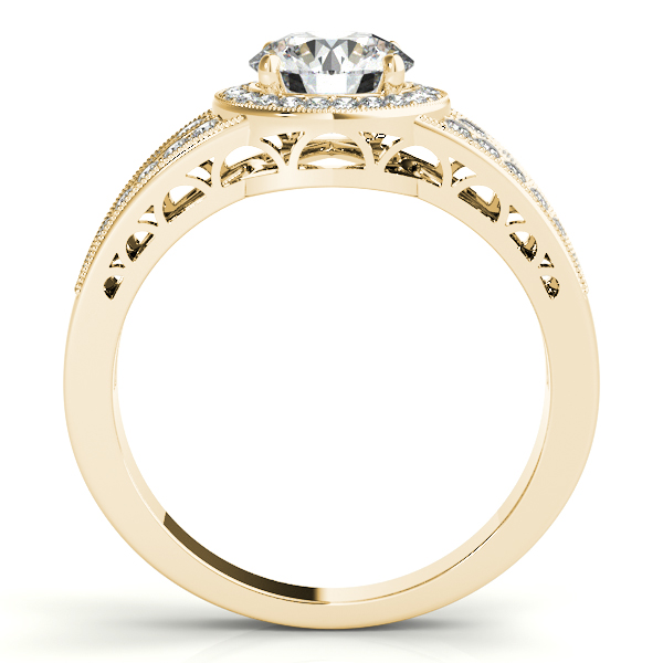 18K Yellow Gold Round Halo Engagement Ring Image 2 Jae's Jewelers Coral Gables, FL