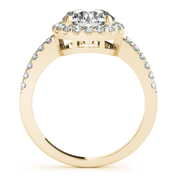 18K Yellow Gold Round Halo Engagement Ring Image 2 Bonafine Jewelers Inc. Lexington, MA