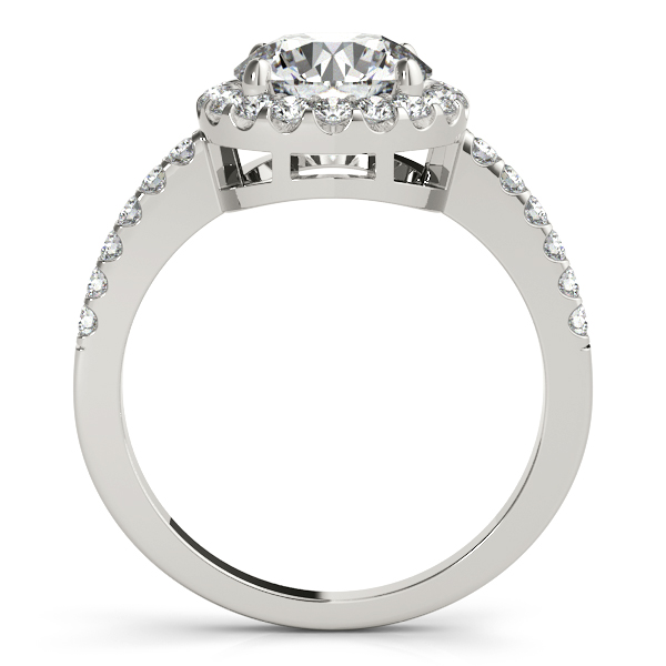 Platinum Round Halo Engagement Ring Image 2 Quality Gem LLC Bethel, CT