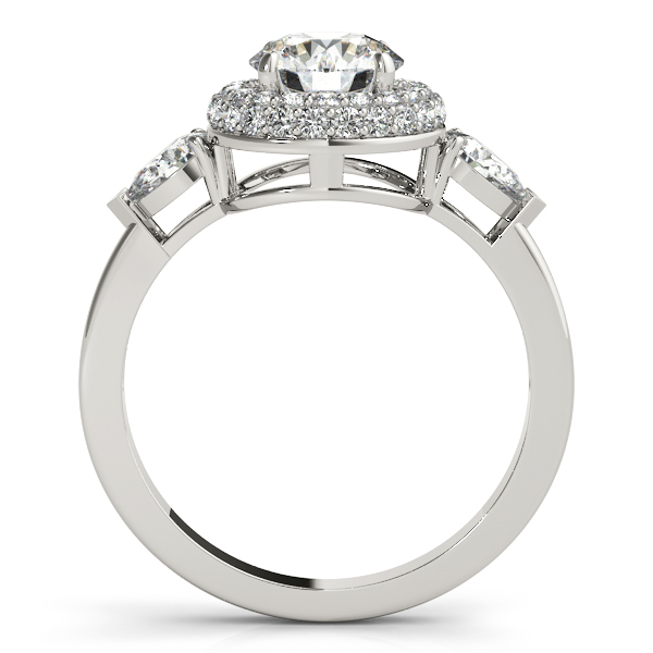 14K White Gold Round Halo Engagement Ring Image 2 Moore Jewelers Laredo, TX
