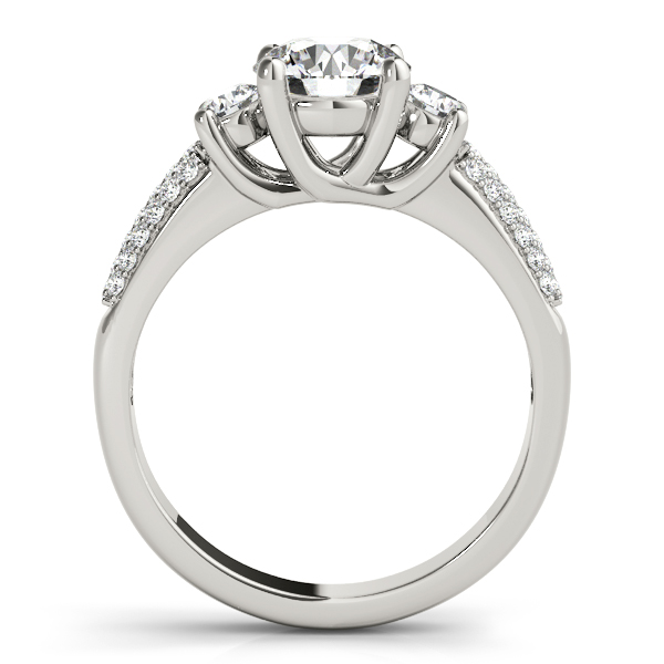 18K White Gold Three-Stone Round Engagement Ring Image 2 Double Diamond Jewelry Olympic Valley, CA