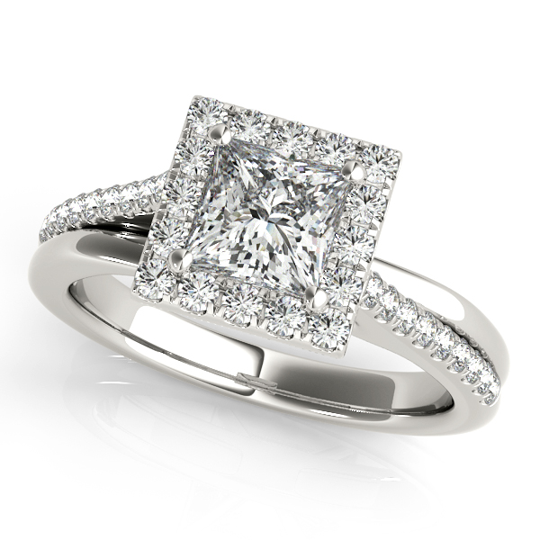 18K White Gold Halo Engagement Ring Tena's Fine Diamonds and Jewelry Athens, GA