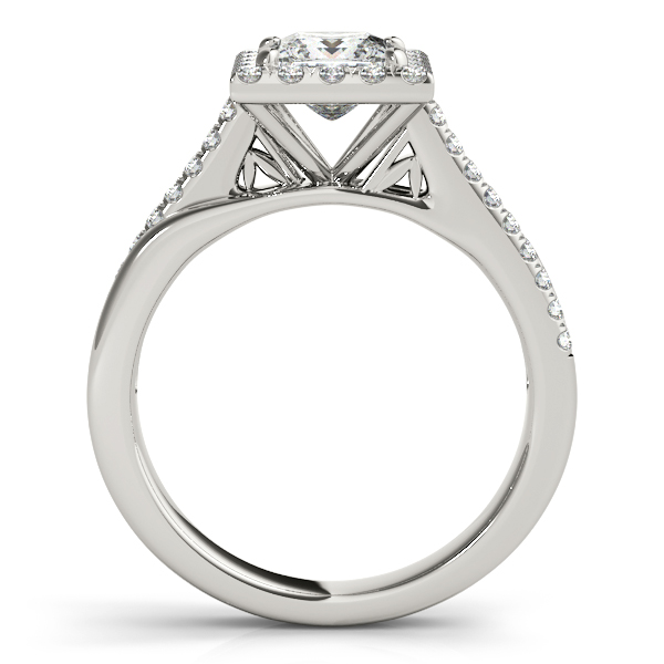 14K White Gold Halo Engagement Ring Image 2 Bonafine Jewelers Inc. Lexington, MA