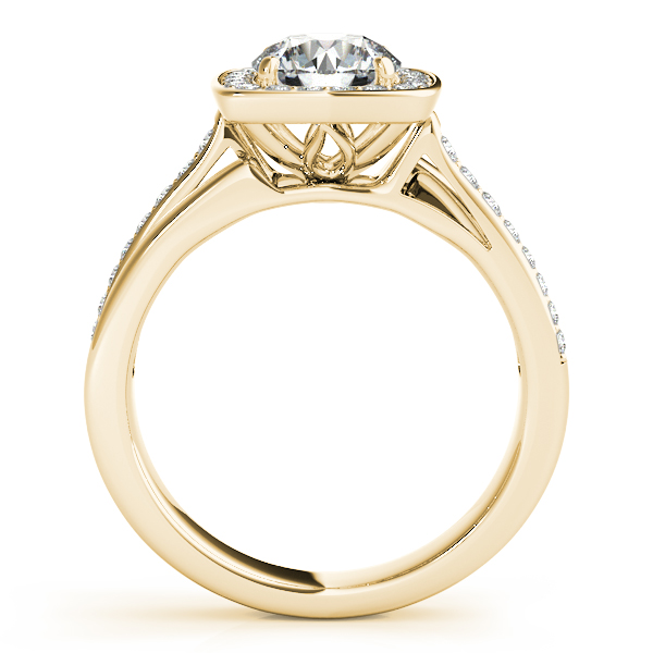 18K Yellow Gold Round Halo Engagement Ring Image 2 Anthony Jewelers Palmyra, NJ
