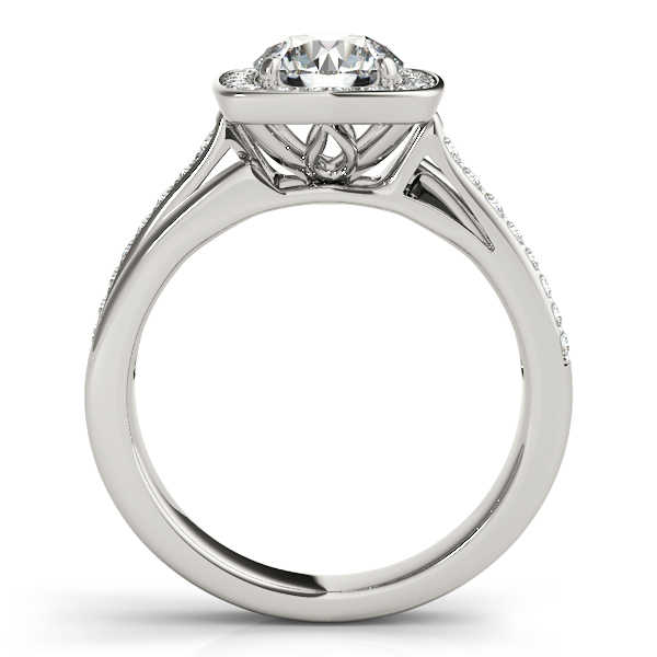 14K White Gold Round Halo Engagement Ring Image 2 Bonafine Jewelers Inc. Lexington, MA