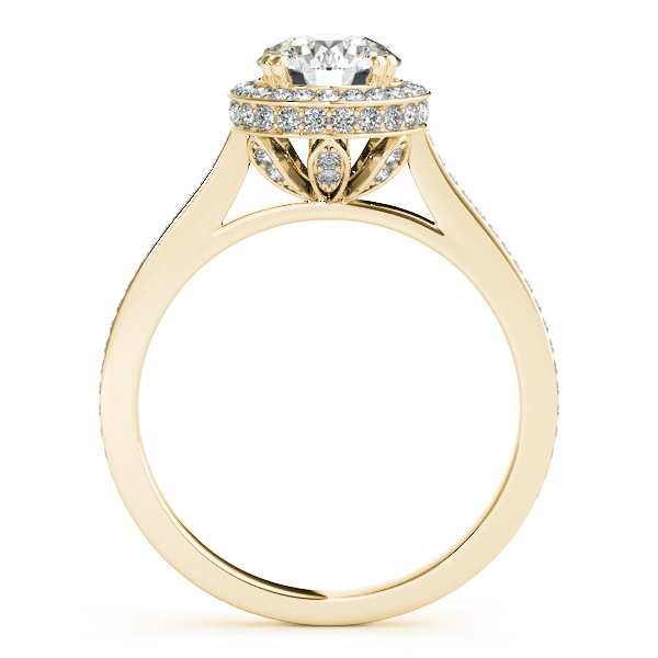 18K Yellow Gold Round Halo Engagement Ring Image 2 Knowles Jewelry of Minot Minot, ND