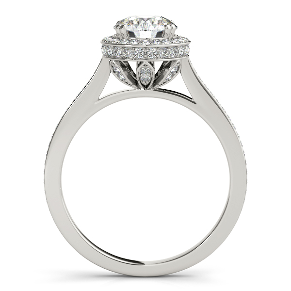 14K White Gold Round Halo Engagement Ring Image 2 George Press Jewelers Livingston, NJ