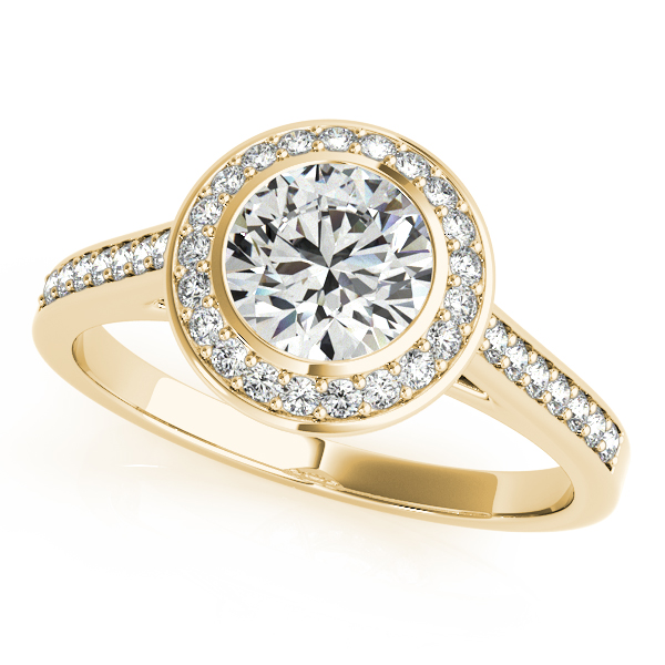 18K Yellow Gold Round Halo Engagement Ring Whidby Jewelers Madison, GA