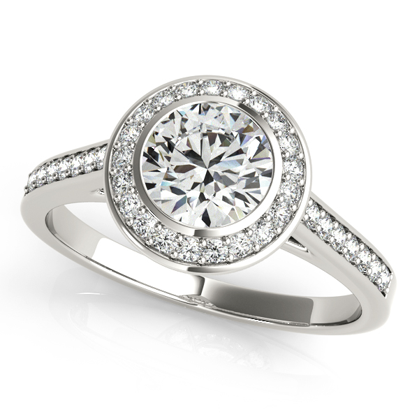 18K White Gold Round Halo Engagement Ring Galloway and Moseley, Inc. Sumter, SC