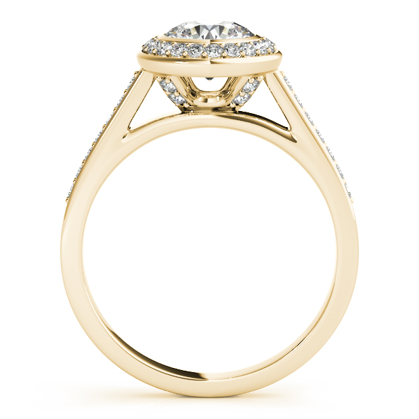 18K Yellow Gold Round Halo Engagement Ring Image 2 Swift's Jewelry Fayetteville, AR