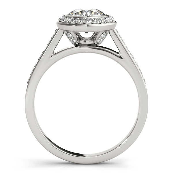 10K White Gold Round Halo Engagement Ring Image 2 George Press Jewelers Livingston, NJ