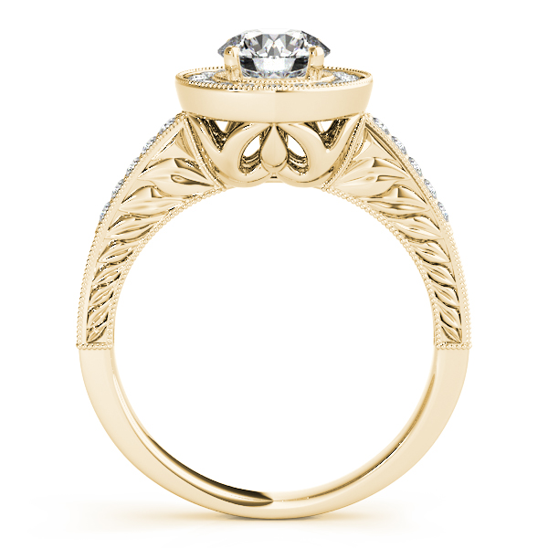 18K Yellow Gold Round Halo Engagement Ring Image 2 Tena's Fine Diamonds and Jewelry Athens, GA