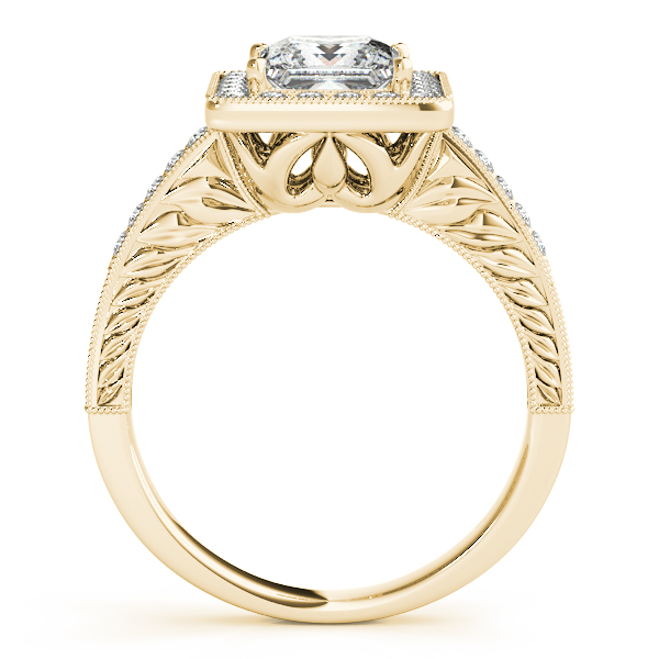 14K Yellow Gold Halo Engagement Ring Image 2 Brax Jewelers Newport Beach, CA