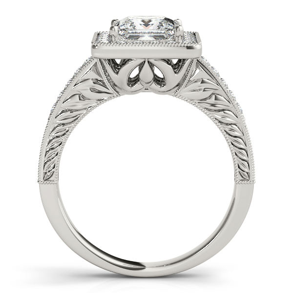 14K White Gold Halo Engagement Ring Image 2 Amy's Fine Jewelry Williamsville, NY