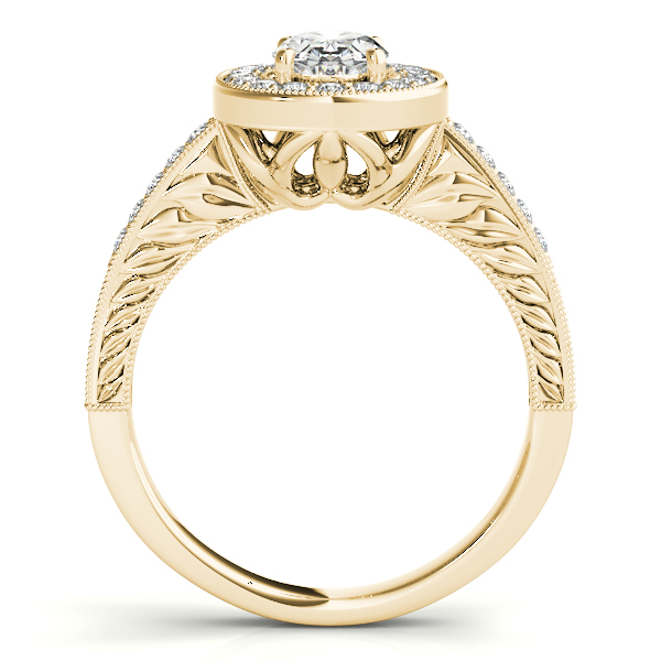 18K Yellow Gold Oval Halo Engagement Ring Image 2 Galloway and Moseley, Inc. Sumter, SC