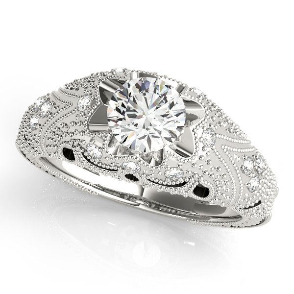 18K White Gold Antique Engagement Ring Quality Gem LLC Bethel, CT