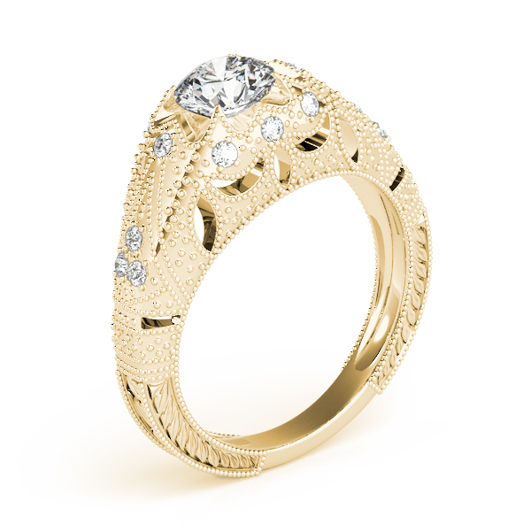 18K Yellow Gold Antique Engagement Ring Image 3 Bonafine Jewelers Inc. Lexington, MA