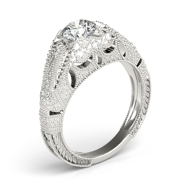 Platinum Antique Engagement Ring Image 3 Orin Jewelers Northville, MI