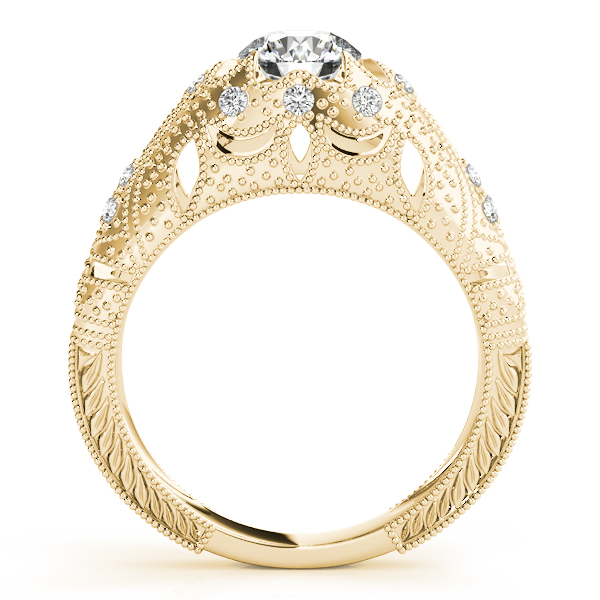 18K Yellow Gold Antique Engagement Ring Image 2 Bonafine Jewelers Inc. Lexington, MA