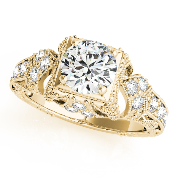 18K Yellow Gold Antique Engagement Ring Bonafine Jewelers Inc. Lexington, MA