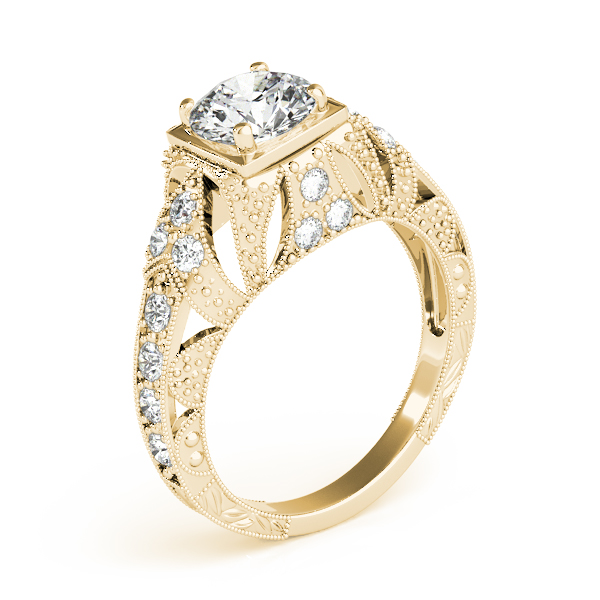 18K Yellow Gold Antique Engagement Ring Image 3 Bonafine Jewelers Inc. Lexington, MA