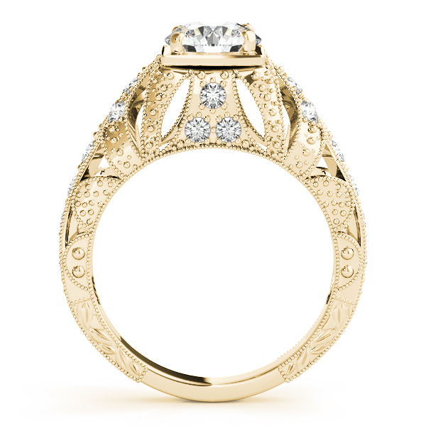 18K Yellow Gold Antique Engagement Ring Image 2 Bonafine Jewelers Inc. Lexington, MA