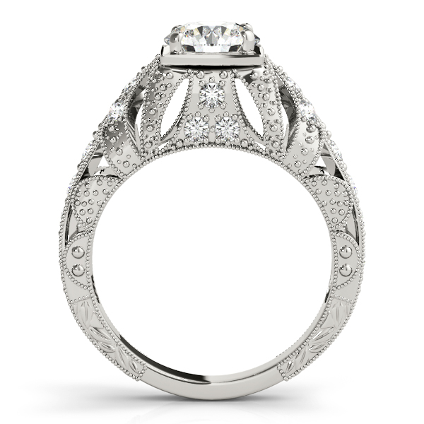 18K White Gold Antique Engagement Ring Image 2 Brax Jewelers Newport Beach, CA