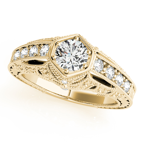 14K Yellow Gold Antique Engagement Ring Brax Jewelers Newport Beach, CA