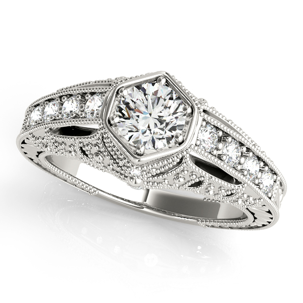 Platinum Antique Engagement Ring Jae's Jewelers Coral Gables, FL