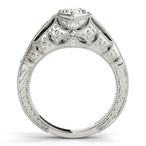 14K White Gold Antique Engagement Ring Image 2 Bonafine Jewelers Inc. Lexington, MA