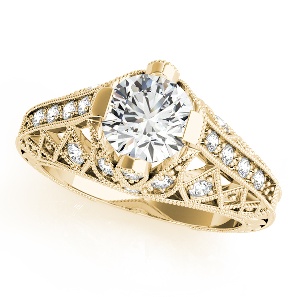 14K Yellow Gold Antique Engagement Ring Bonafine Jewelers Inc. Lexington, MA