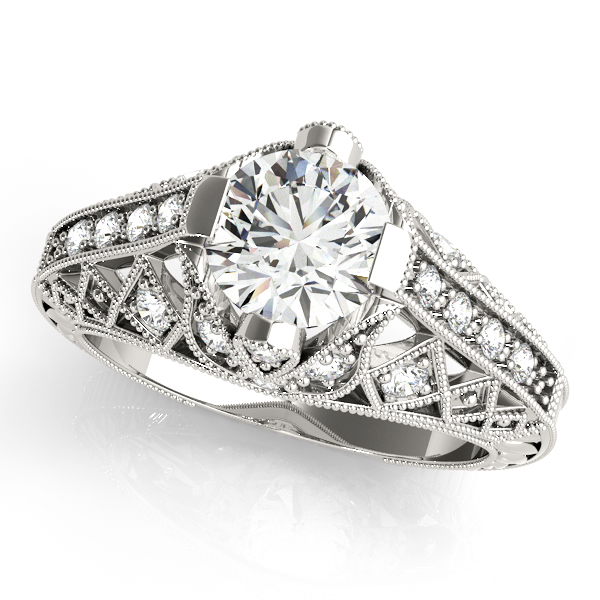 Platinum Antique Engagement Ring Double Diamond Jewelry Olympic Valley, CA