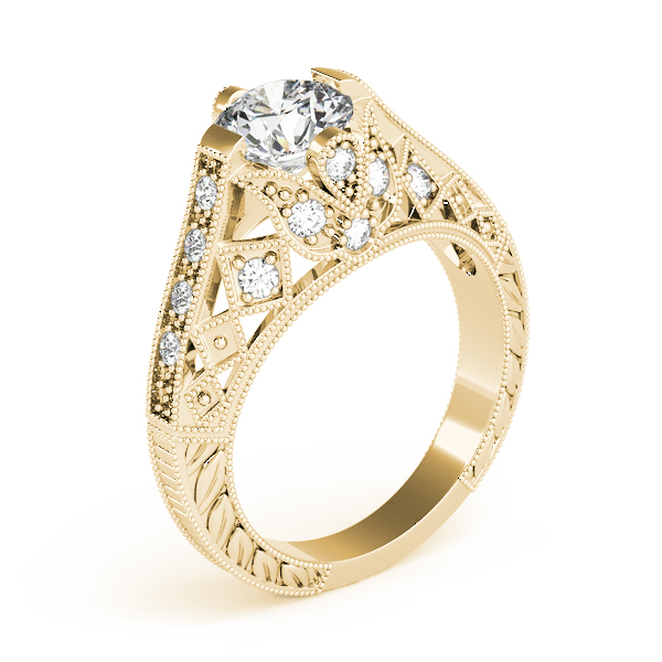 14K Yellow Gold Antique Engagement Ring Image 3 Bonafine Jewelers Inc. Lexington, MA