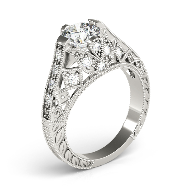 Platinum Antique Engagement Ring Image 3 Moore Jewelers Laredo, TX