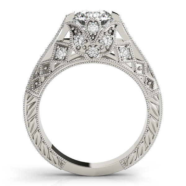 10K White Gold Antique Engagement Ring Image 2 George Press Jewelers Livingston, NJ