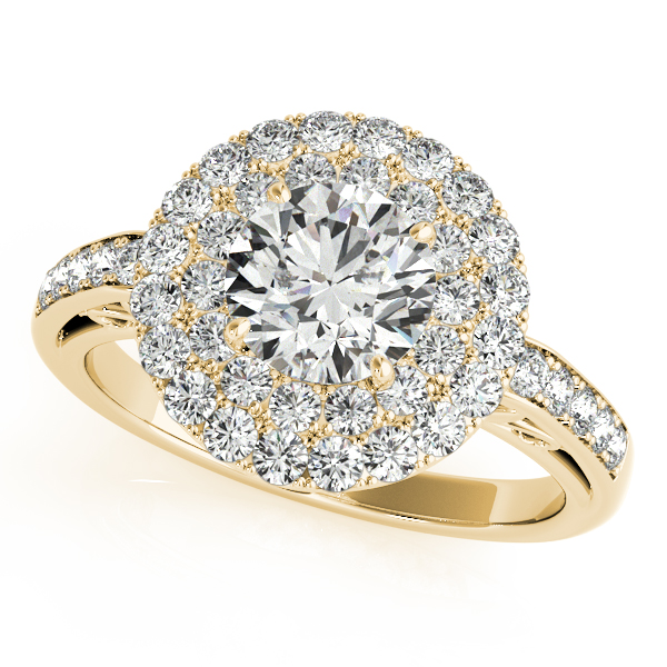 18K Yellow Gold Round Halo Engagement Ring Tena's Fine Diamonds and Jewelry Athens, GA