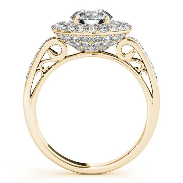 10K Yellow Gold Round Halo Engagement Ring Image 2 Brax Jewelers Newport Beach, CA