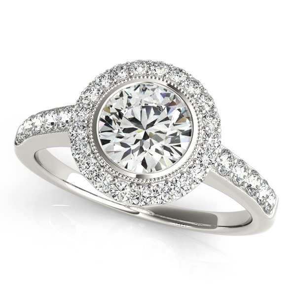 10K White Gold Round Halo Engagement Ring 50904-E-11-4-10KW | Diamond ...