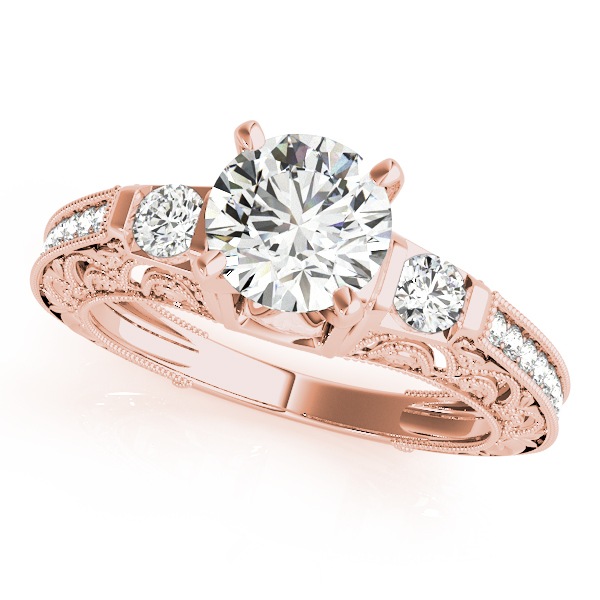 14K Rose Gold Antique Engagement Ring 