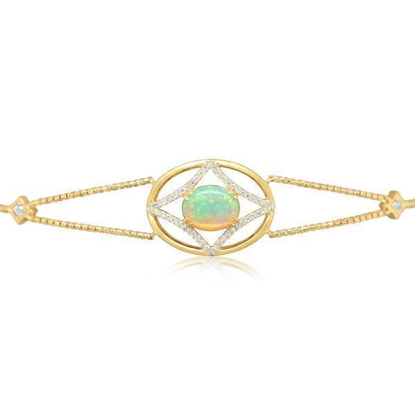 Yellow Gold Calibrated Light Opal Bracelet Blue Heron Jewelry Company Poulsbo, WA