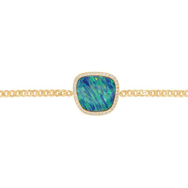 Yellow Gold Opal Doublet Bracelet Brynn Elizabeth Jewelers Ocean Isle Beach, NC