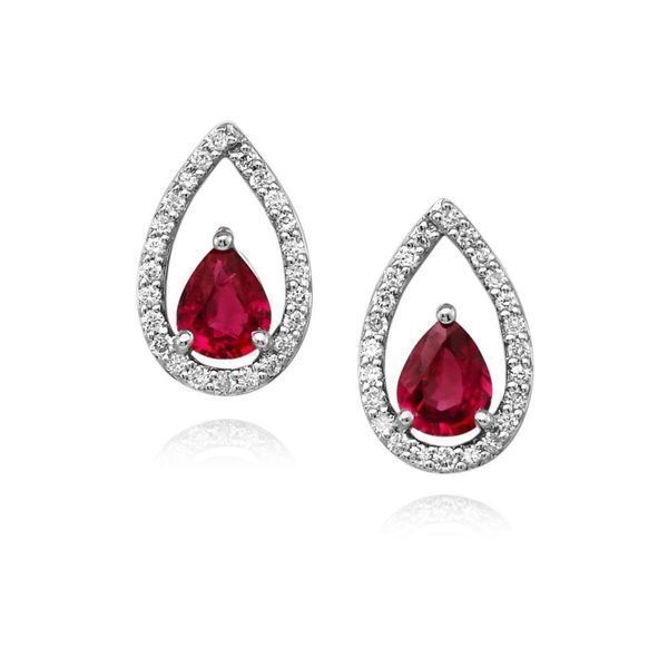 White Gold Sapphire Earrings Image 2 Timmreck & McNicol Jewelers McMinnville, OR